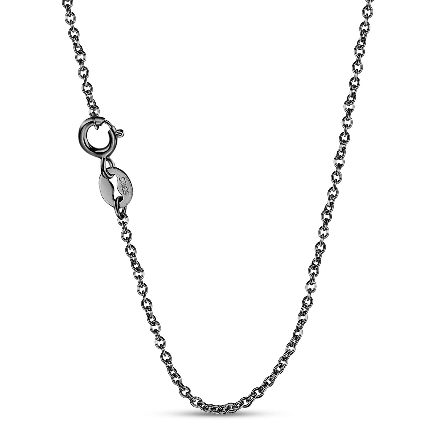 Halloween Black Spider Web with Zircon Hollow Circle Silver Necklace