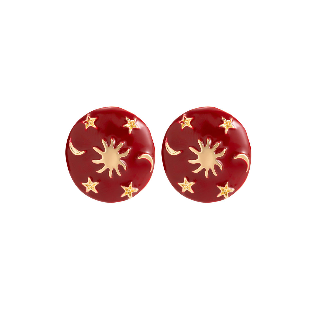 Vintage Pearl Star and Moon Christmas Earrings