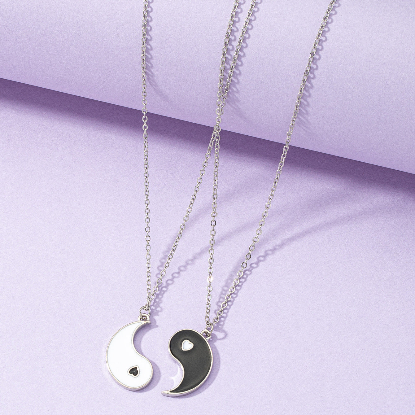 Cross-Cultural Yin Yang Necklace Set with Hierarchical Chain