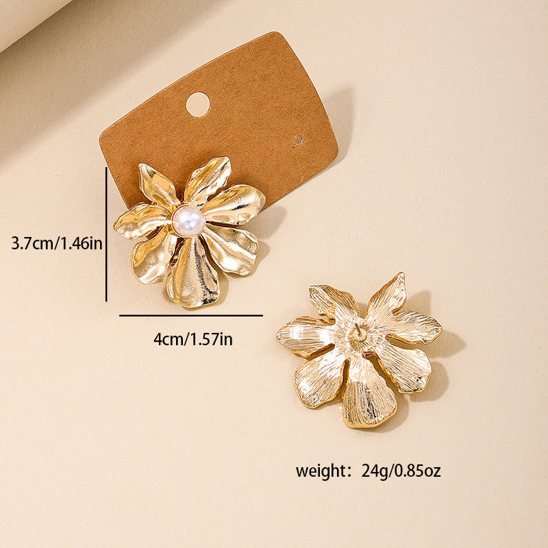 Extravagant High-End Pearl Flower Earrings for Women, Elegant Spring and Summer Jewelry