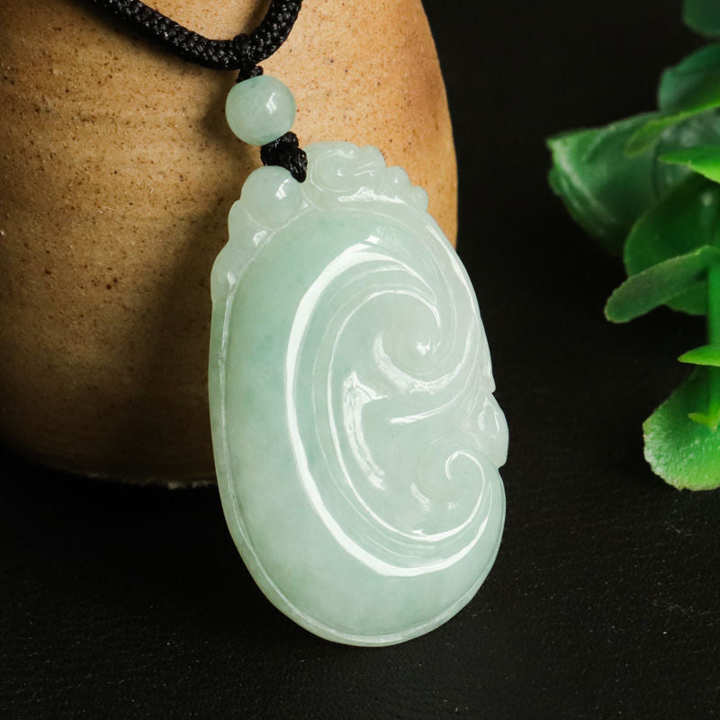 Fortune's Favor Myanmar A-grade Jade Pendant Ruyi Jewelry