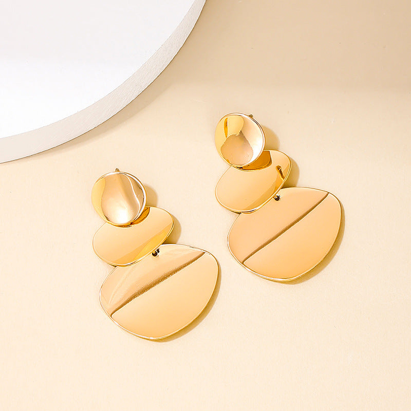 Retro Chic 3-Layer Round Earrings in Vienna Verve Collection