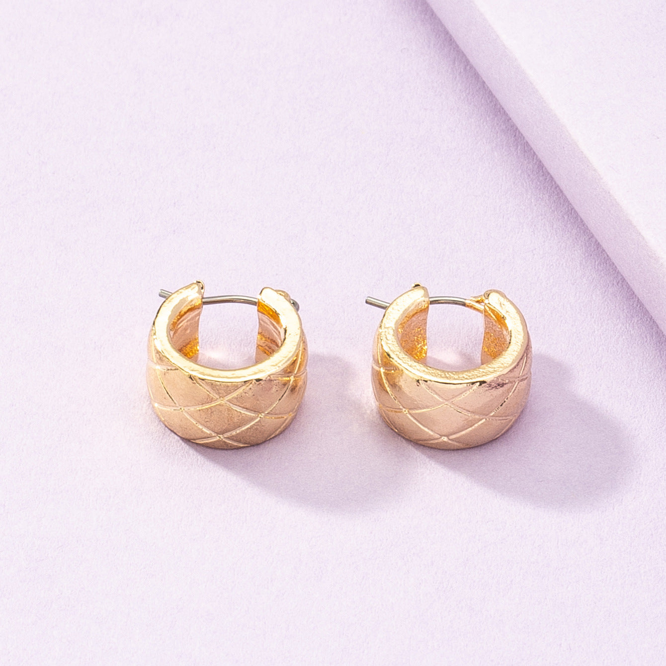 Gold Smooth Circular French Earrings - Vienna Verve Collection