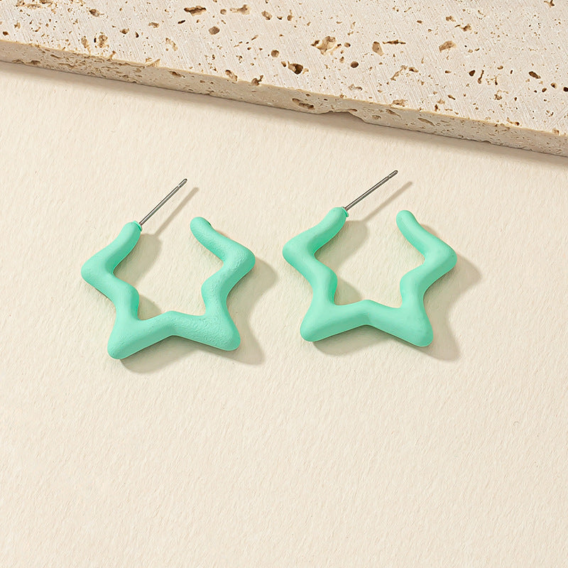 Vienna Verve Acrylic Star and Resin Earrings with Unique Hollow Out Design