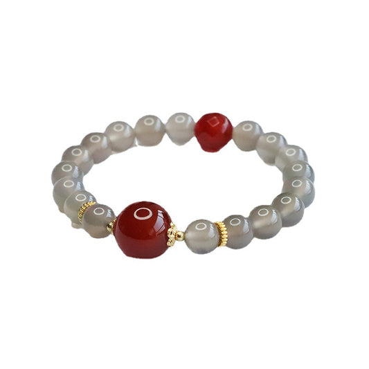 Fortune's Favor Sterling Silver Agate and Chalcedony Bracelet