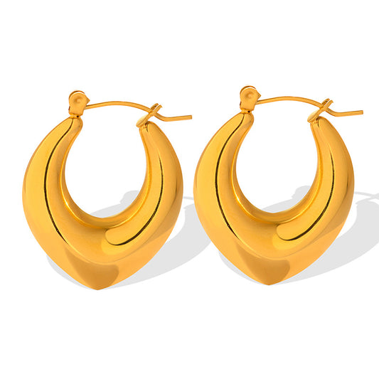 Golden U-Shaped Earrings with Personalized Versatile Ear Buckle