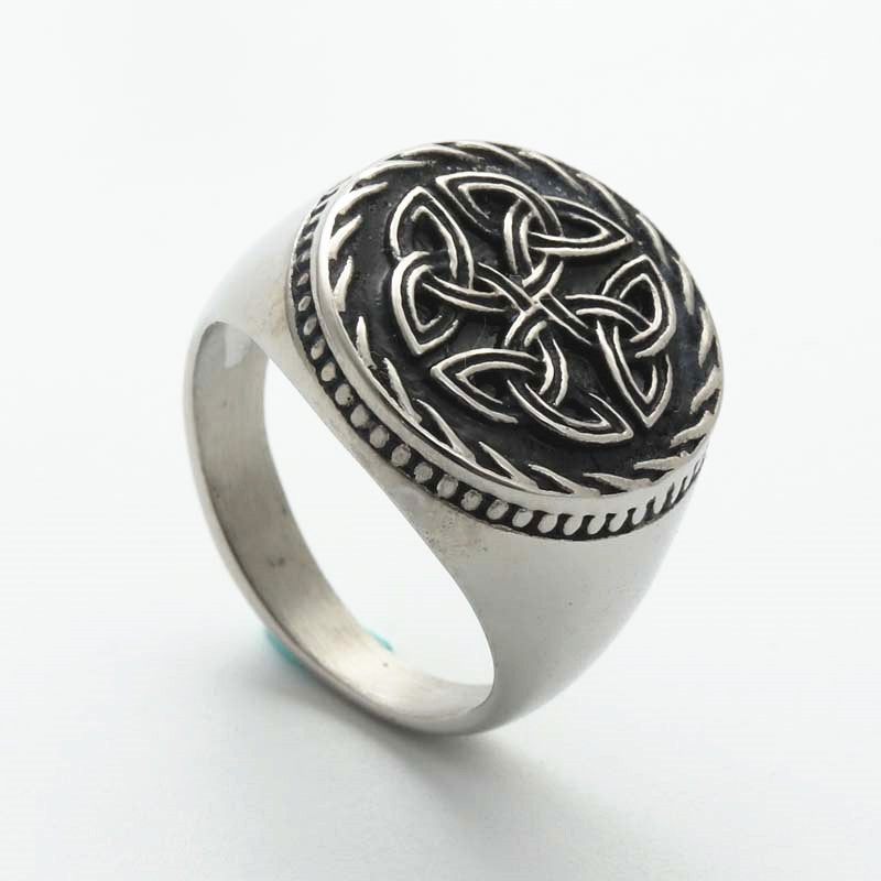 Titanium Steel Engraved Ring for Men - Retro Hipster Punk Design Direct from Manufacturer