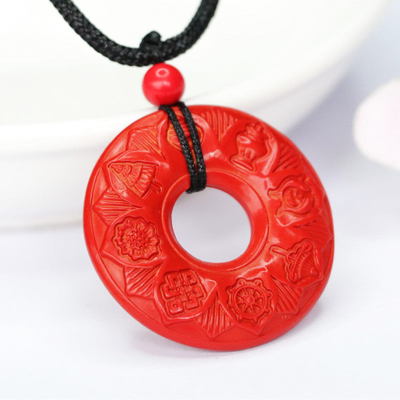 Cinnabar Antique Peace Buckle Red Sand Pendant Jewelry