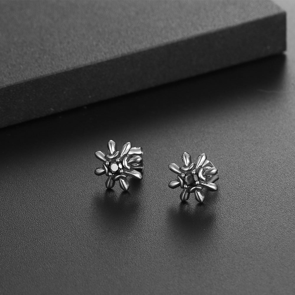 Chic Sunflower Zircon Stud Earrings in Durable Titanium Steel - Planderful Everyday Genie Collection