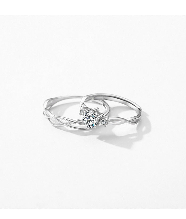 Romantic Infinity Sterling Silver Ring with Zircon Gems