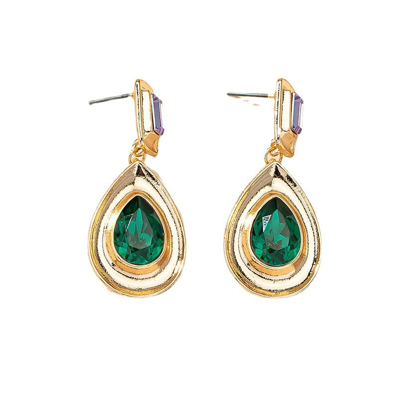 Golden Drop Earrings - Korean Online Celebrity Metal Earrings with Vienna Verve Design