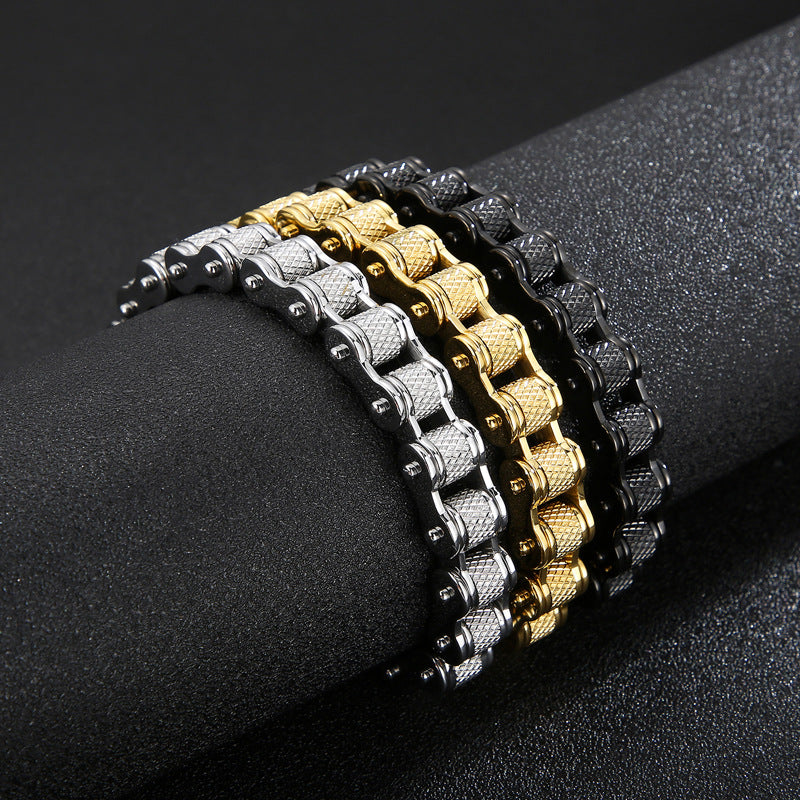 Personalized Titanium Steel Bicycle Chain Bracelet for Men - Trendy Locomotive Accessories