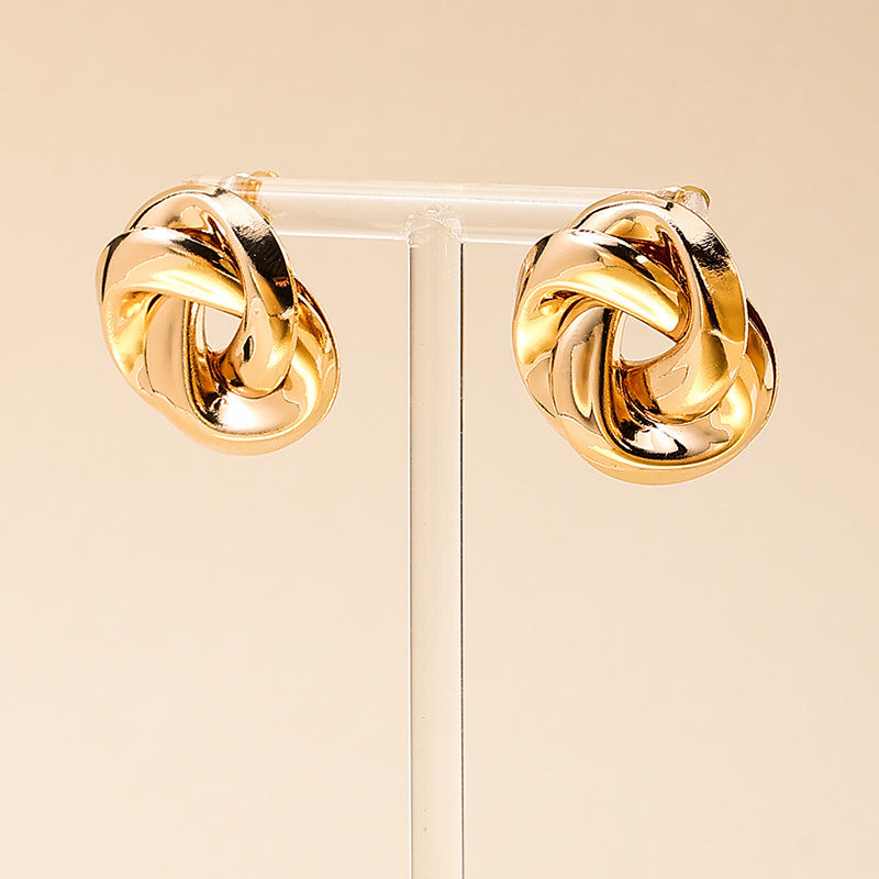 Exaggerated Twist Earrings in Retro Style - Vienna Verve Collection