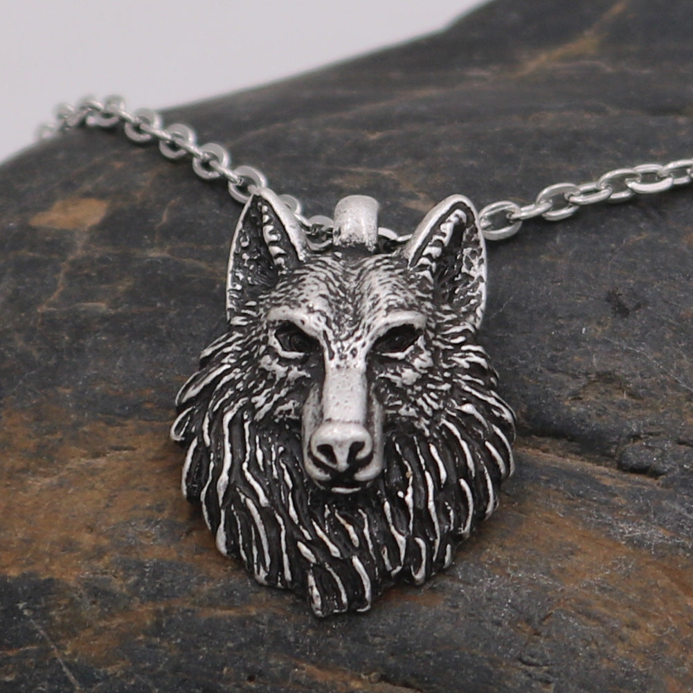 Viking Wolf Head Necklace - Norse Legacy Collection from Planderful