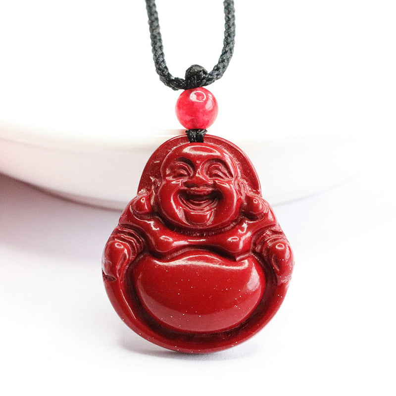 Buddha Pendant with Purple Gold Sand Maitreya Design