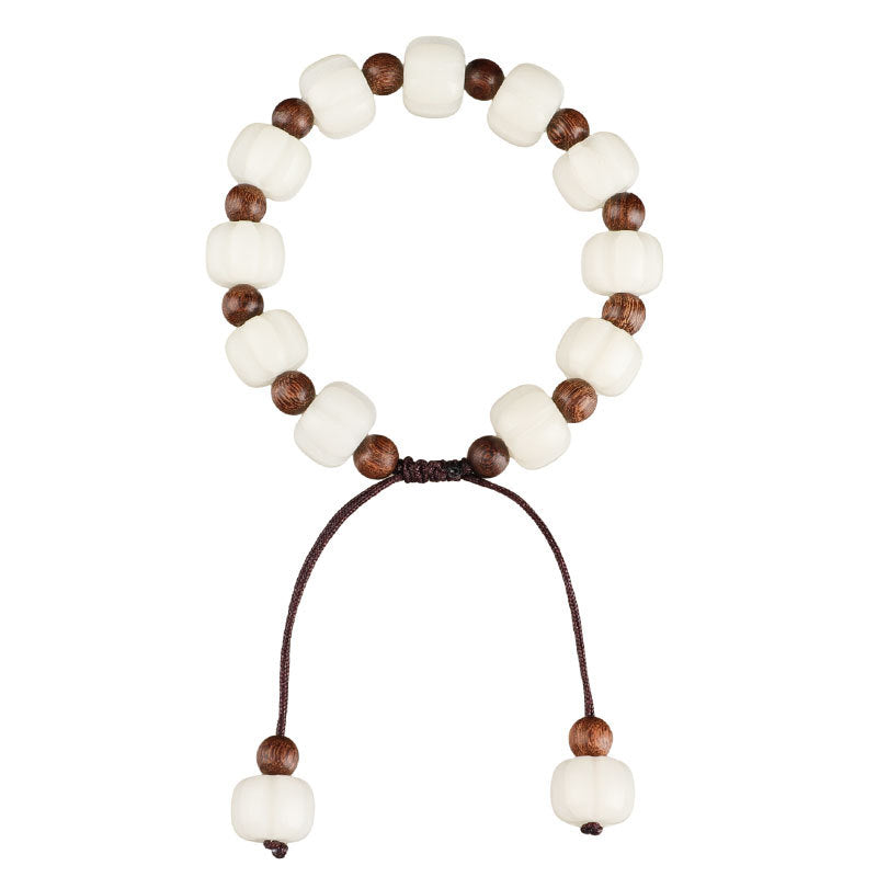 Fortune's Favor Sterling Silver Bracelet with White Jade and Sandalwood