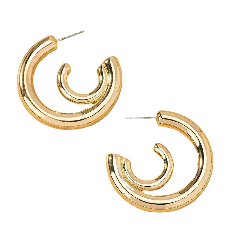 Vienna Verve Metal Ring Earrings - Trendy Wholesale Fashion on AliExpress