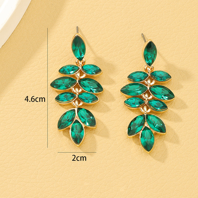 Vintage Vienna Verve Leaf Earrings - Elegant Alloy Jewelry for Women