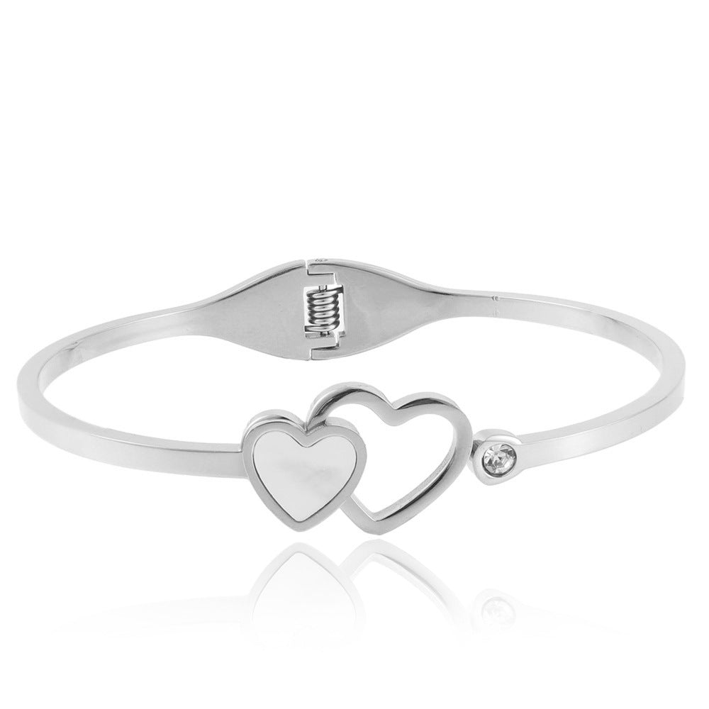 Heartfelt Elegance: Stainless Steel Love Bracelet for Women - Light Luxury Titanium Steel Fashion Accessory