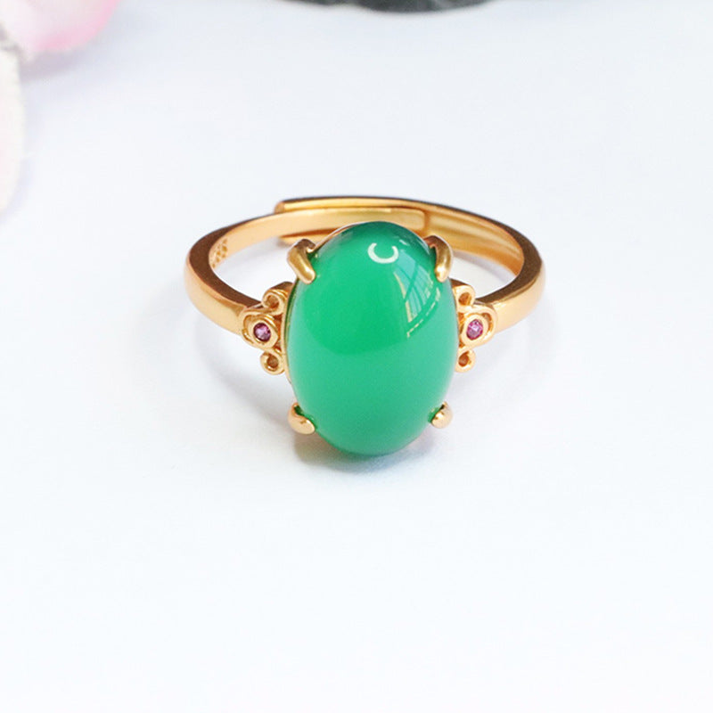 Ancient Style Chalcedony Sterling Silver Ring