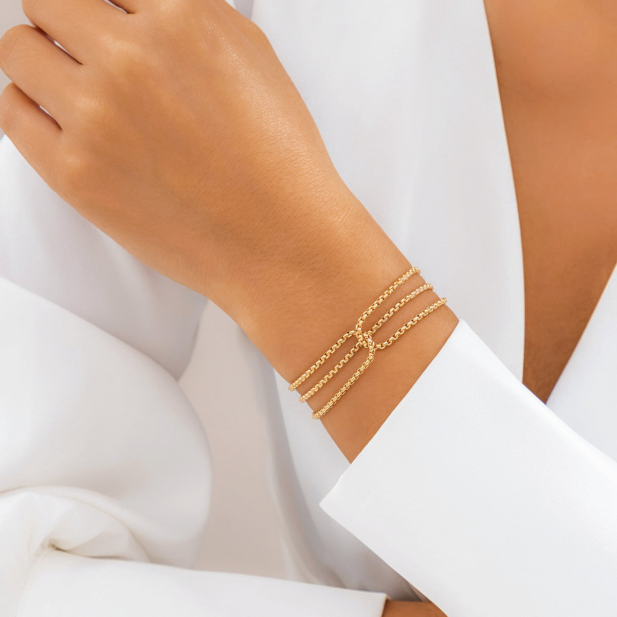 French Minimalist Alloy Chain Bracelet from Vienna Verve Collection