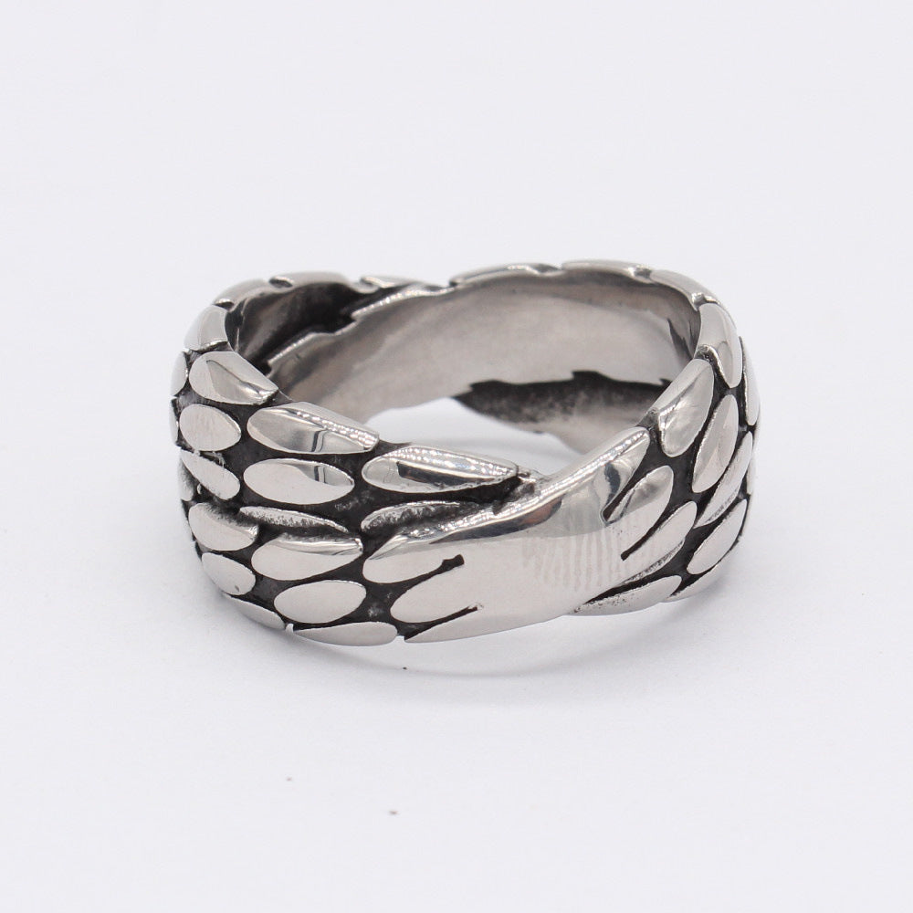 Retro Cross X Titanium Steel Ring for European and American Style