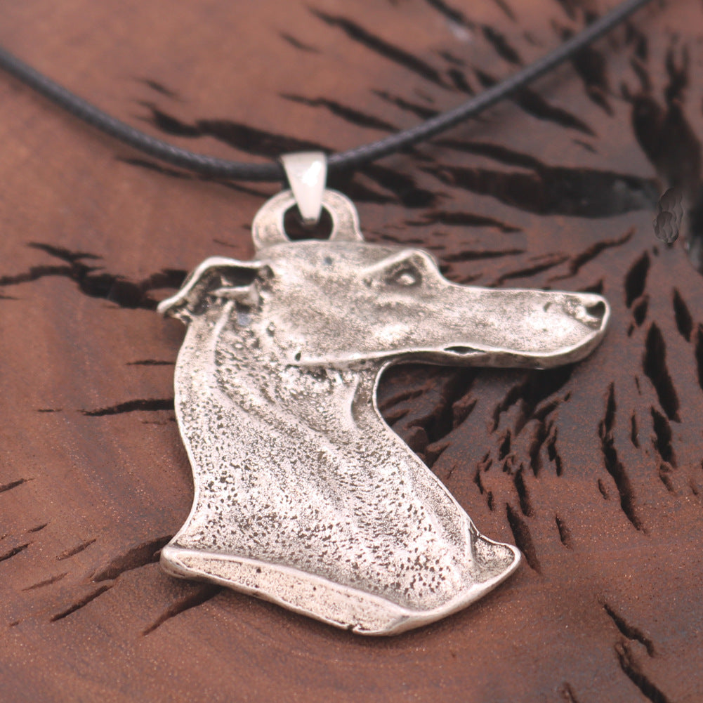 Mystical Odin Dog Head Pendant - Vintage Silver Men's Necklace