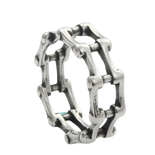 Retro Titanium Steel Chain Ring for Men - Trendy Locomotive Design Accessories