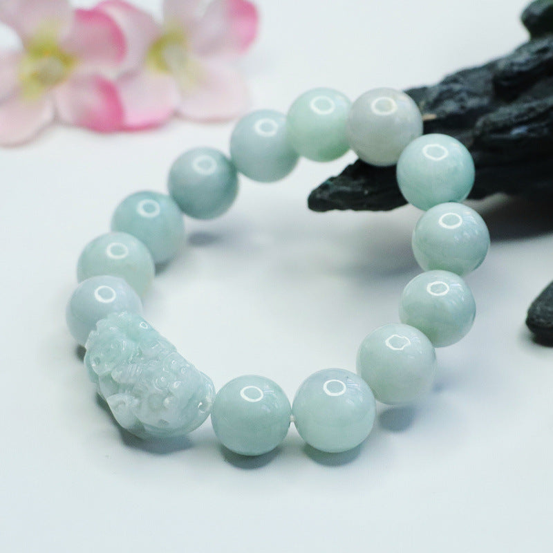 Myanmar Old Brave Jade Bracelet - Sterling Silver Fortune's Favor Collection