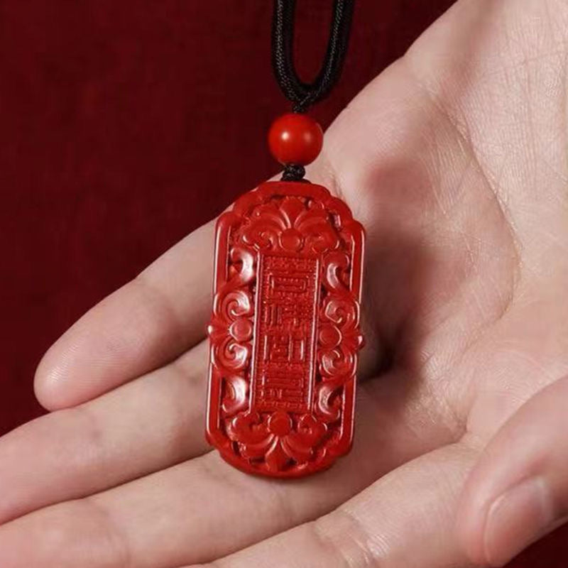 Cinnabar Auspicious Lucky and Wishful Pendant