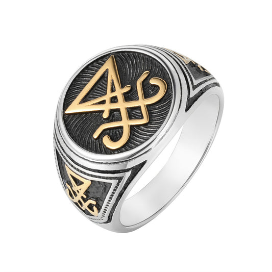 Personalized Retro Viking Titanium Steel Men's Ring - European & American Wholesale Jewelry