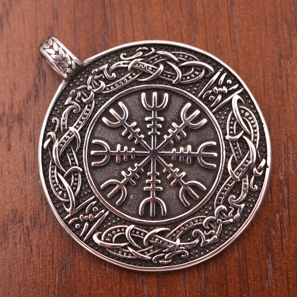 Norse Legacy Titanium Steel Compass Necklace for Men