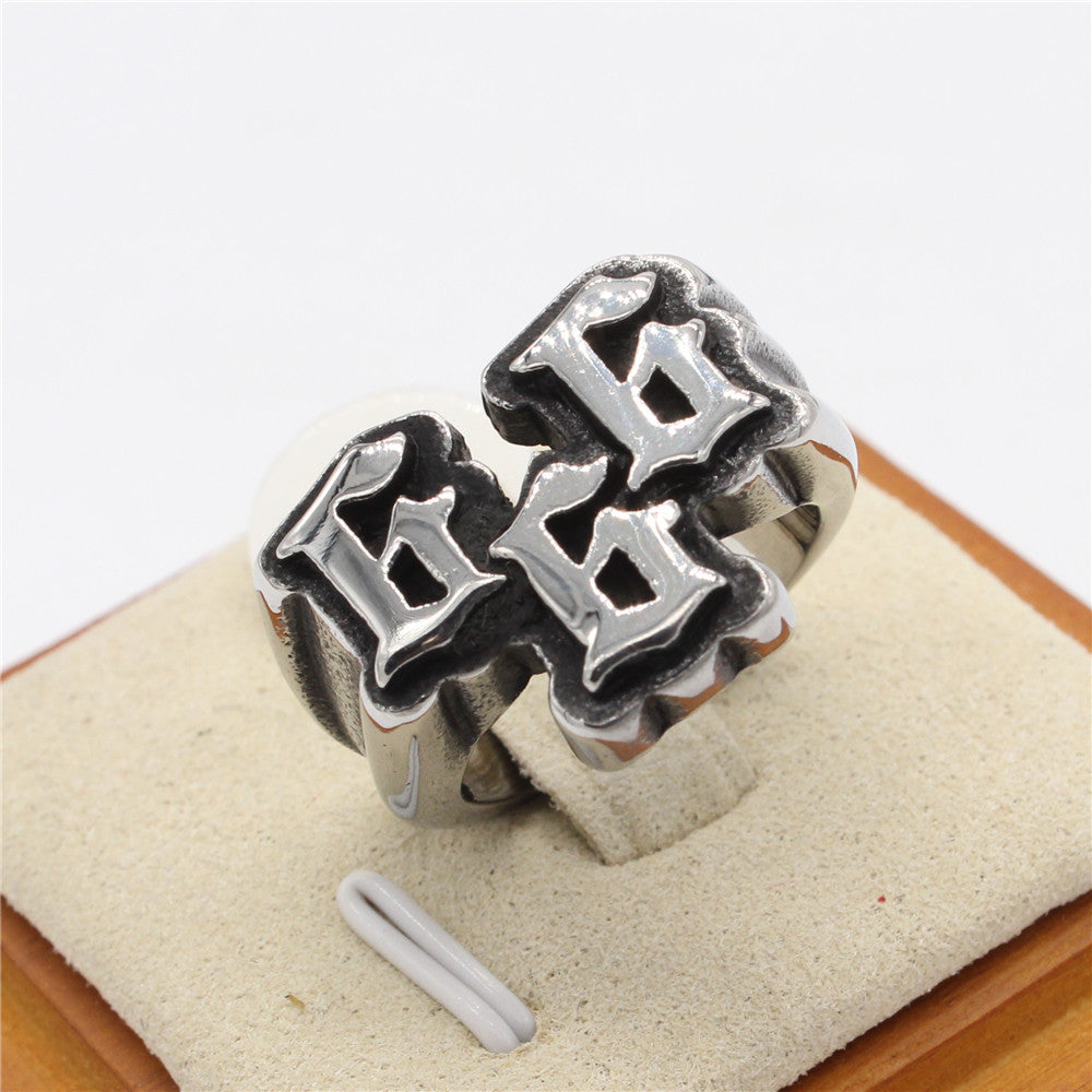 Planderful Collection Everyday Genie Men's Titanium Rock Punk Style Ring