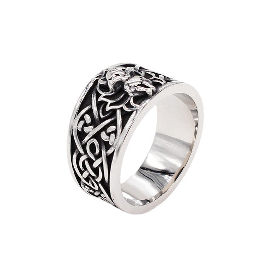 European and American Retro Little Fox Men's Titanium Steel Ring