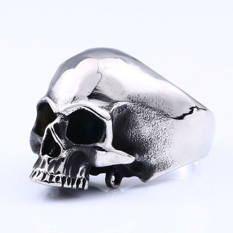 Bold Titanium Steel Skull Ring for Men - Retro Domineering Head Jewelry, Sizes 7-13