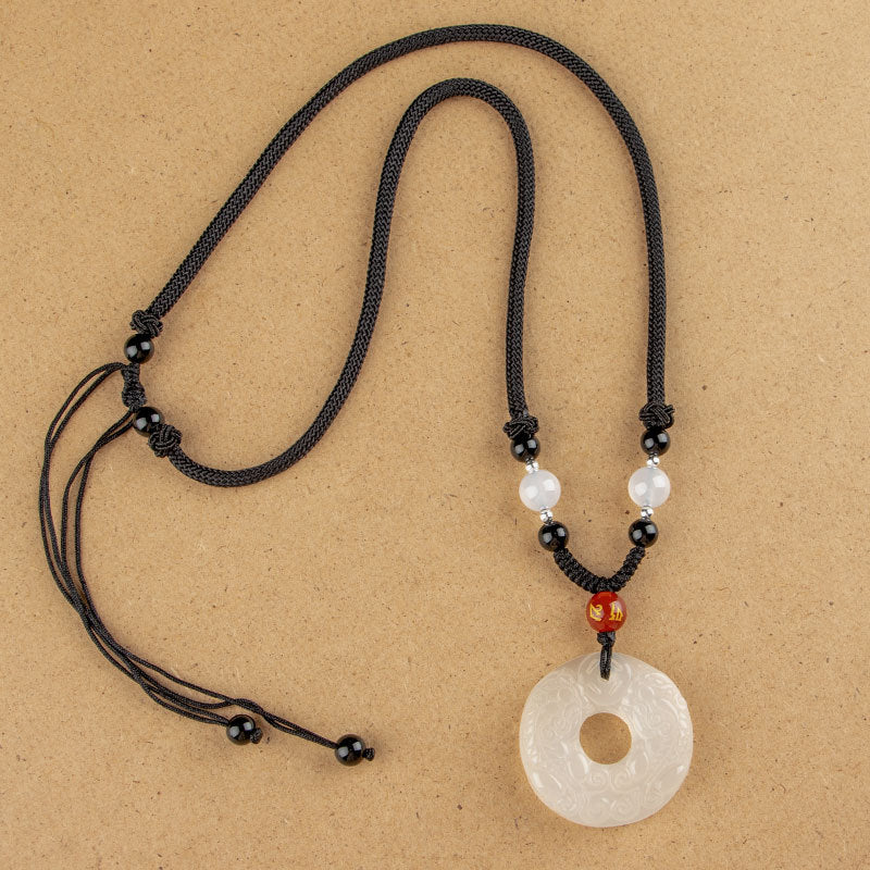 Agate Pixiu Pendant for Attracting Fortune and Peace - Unisex Retro Long Necklace Gift