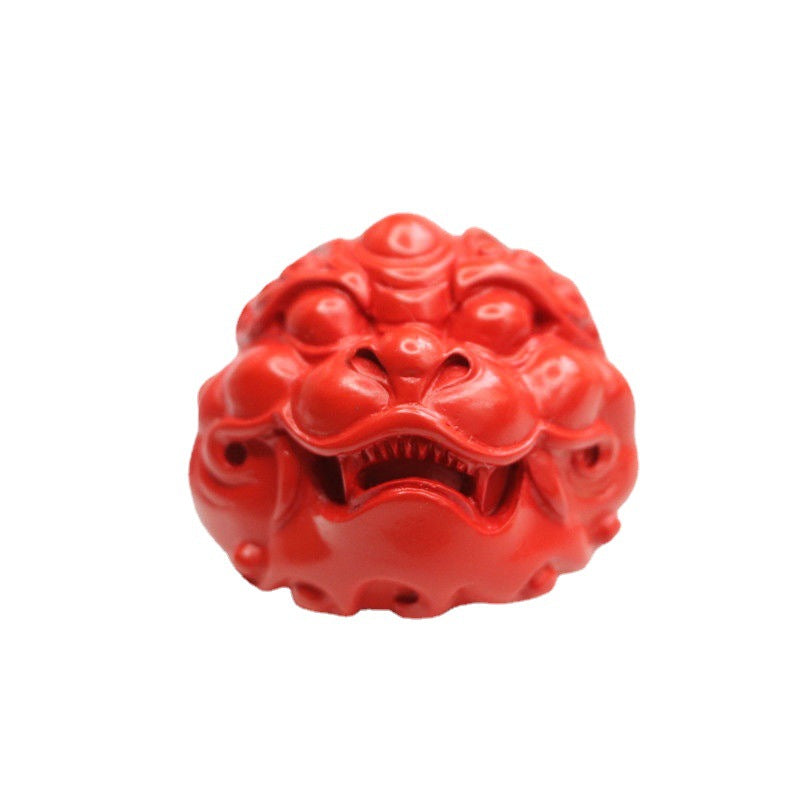 Fortune's Favor Cinnabar Pixiu Head Pendant