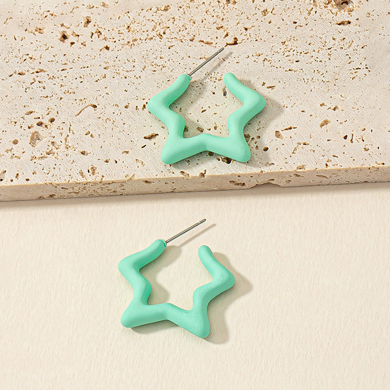 Vienna Verve Acrylic Star and Resin Earrings with Unique Hollow Out Design