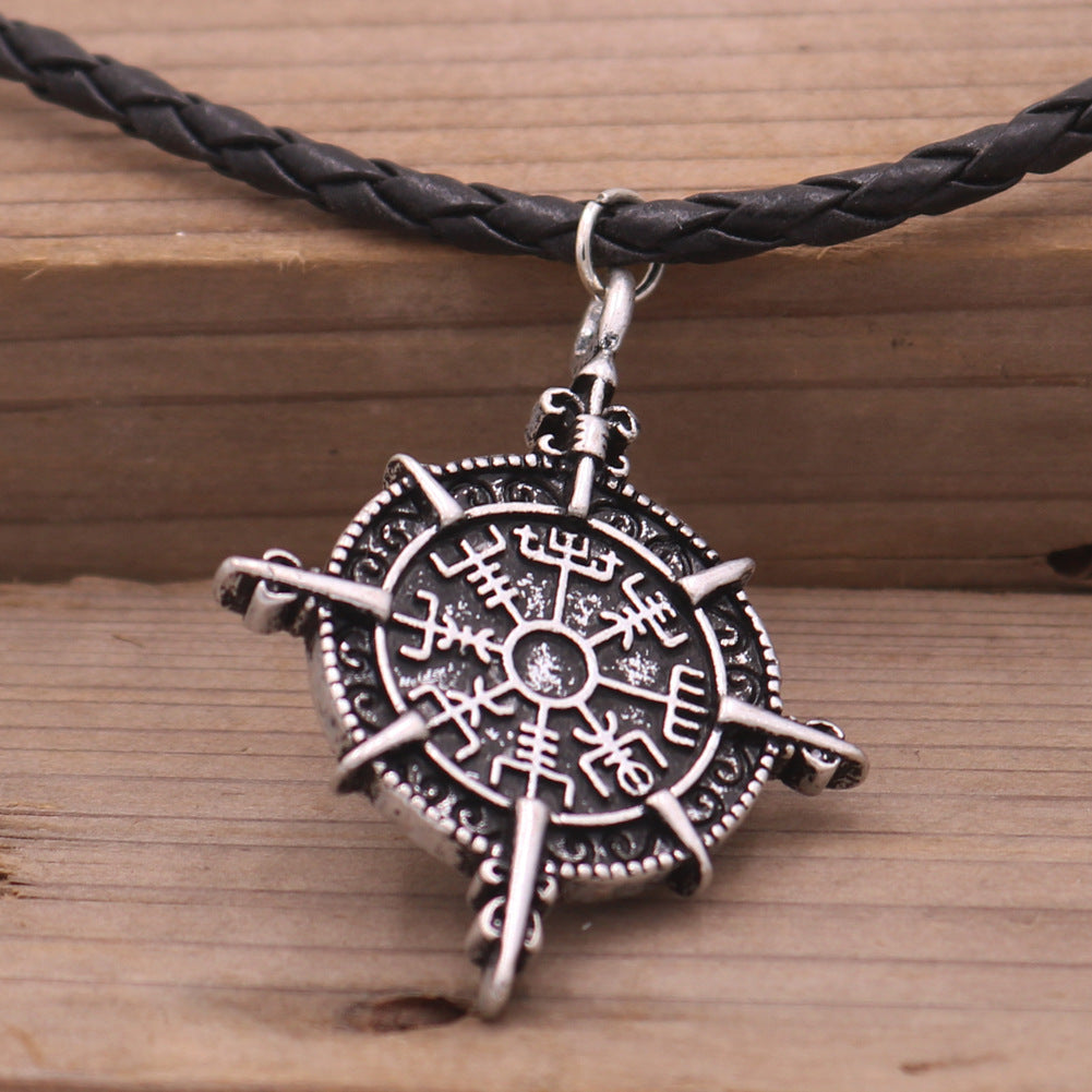 Viking Odin Compass Amulet Pendant Necklace from Norse Legacy Collection