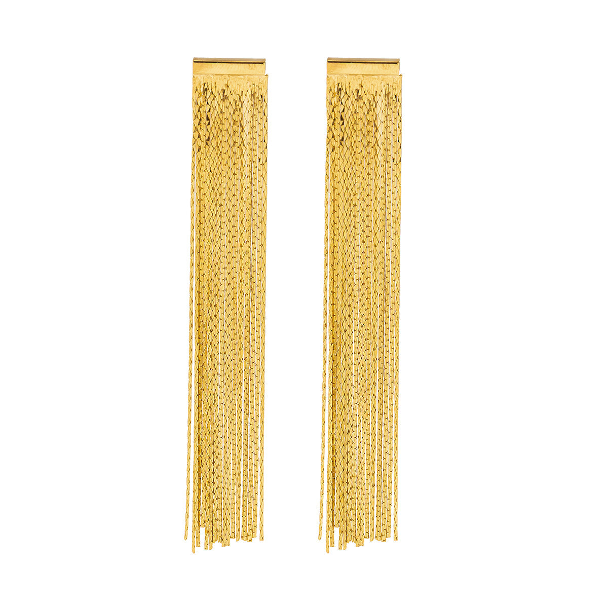 Fashionable Retro Tassel Earrings with Sterling Silver Needles and Alloy Main Material