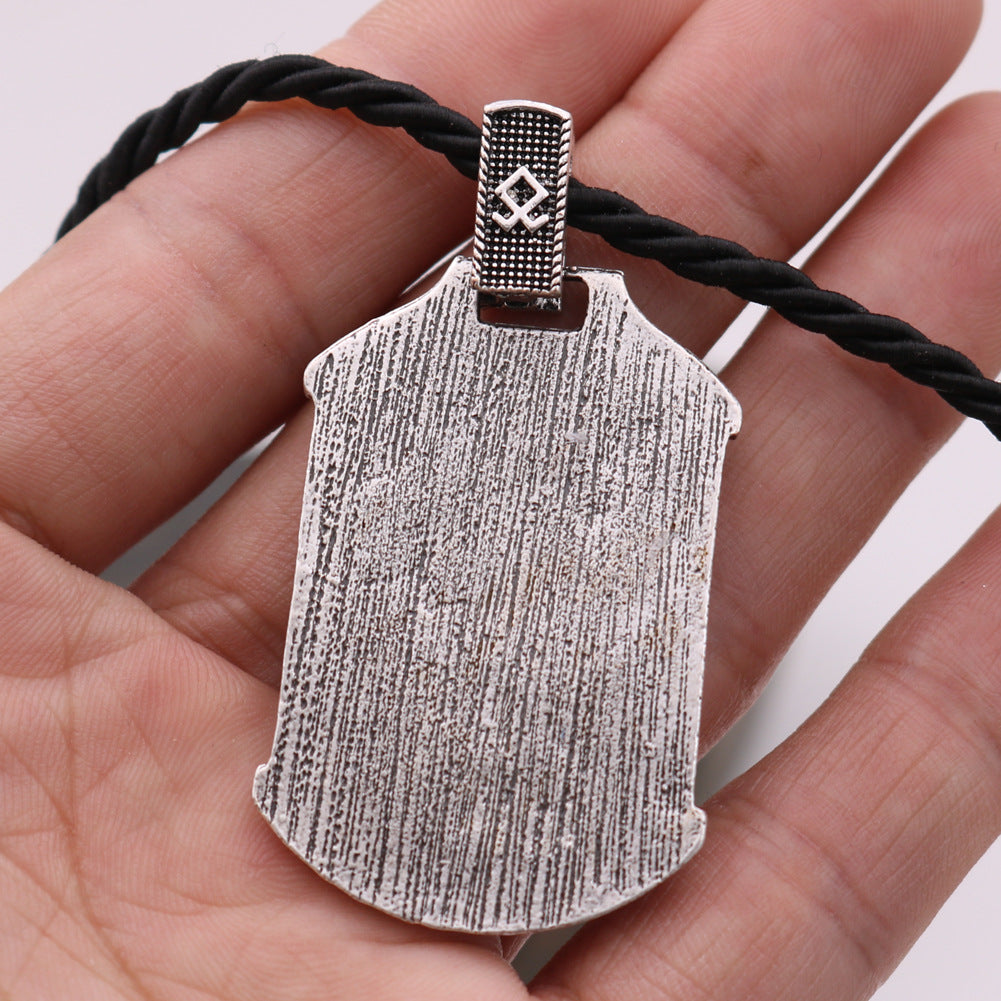 Viking Eagle Rune Metal Pendant Necklace - Norse Legacy Collection