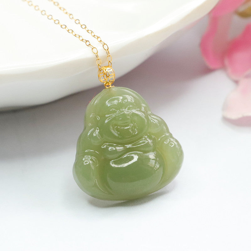 Buddha Blessings Natural Hotan Jade Necklace