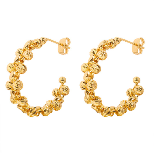 Exaggerated Irregular Bead Woven Earrings - Wholesale Women's Jewelry