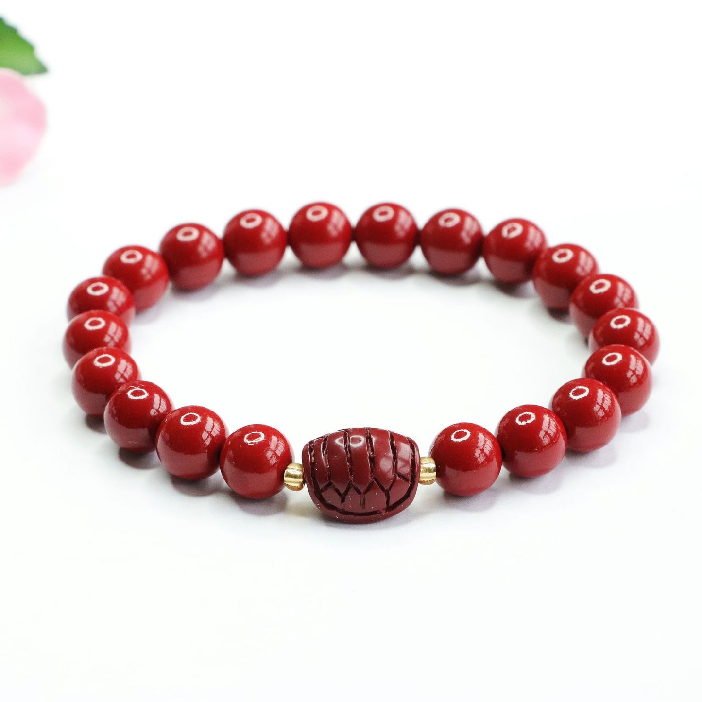 Cinnabar Stone Sterling Silver Bracelet from Planderful Collection