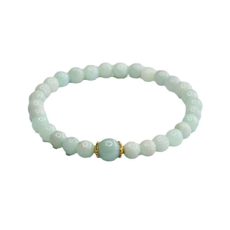 Fortune's Favor Sterling Silver Jade Bracelet with Round Beads