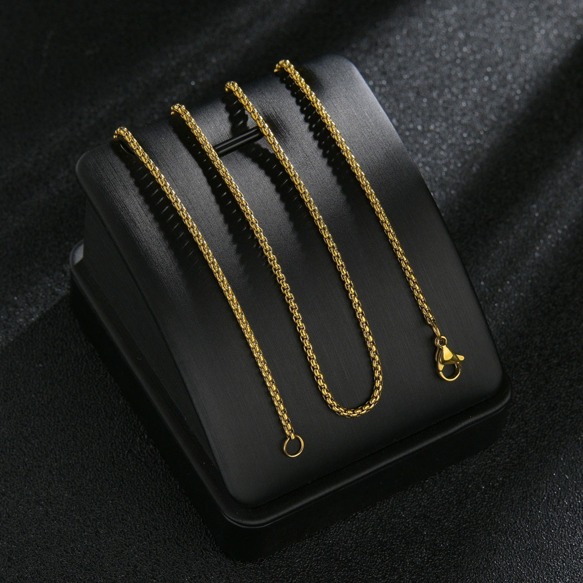 Stainless Steel Square Pearl Chain Pendant Necklace for Men