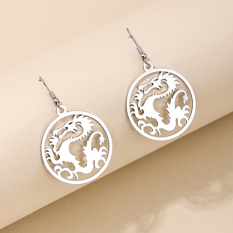 Zodiac-Inspired Retro Earrings Collection with Chinese Zodiac Pendant