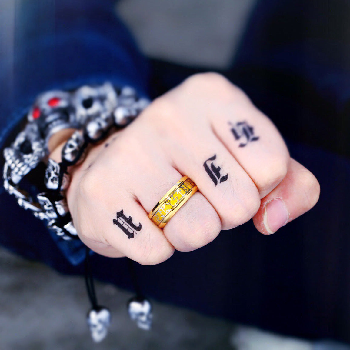 Personalized Titanium Steel Viking Letter Ring for Men and Women - Korean Fashion Trend