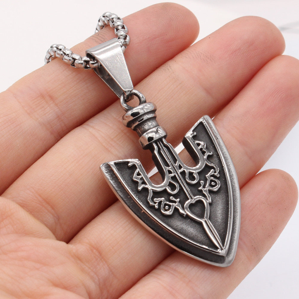 Viking Celtic Arrowhead Titanium Steel Necklace for Men