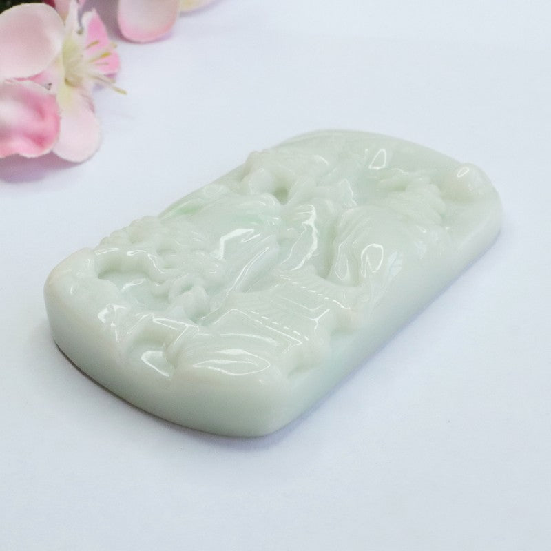 Exquisite A-Grade Myanmar Jade Landscape Pendant